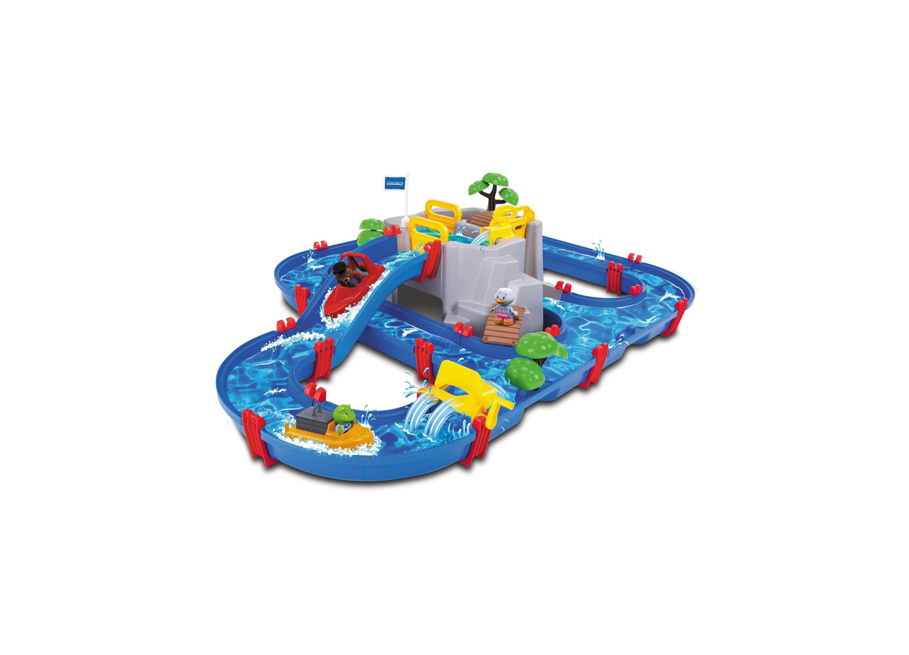 Aquaplay Mountain Lake Interactive Water Playset for Kids - Outdoor Water Table Toy with Boats & Dams - Perfect for Backyard, Garden & Poolside Fun