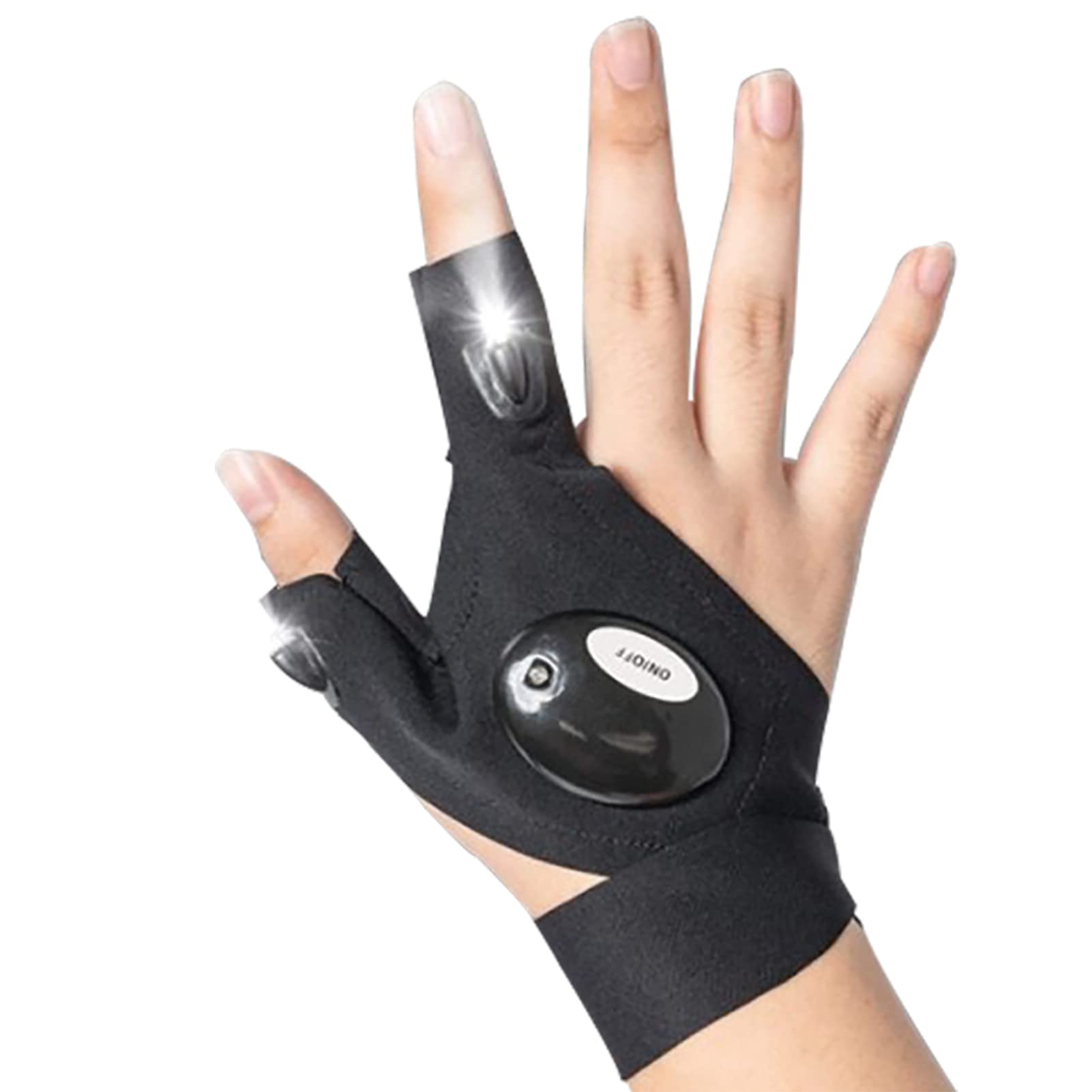 LED Flashlight Gloves for Men - Best Christmas Gifts for Dad, Boyfriend, Husband - Cool Gadgets & Unique Tools for Camping, Fishing, Hiking, Outdoor Activities & Night Work