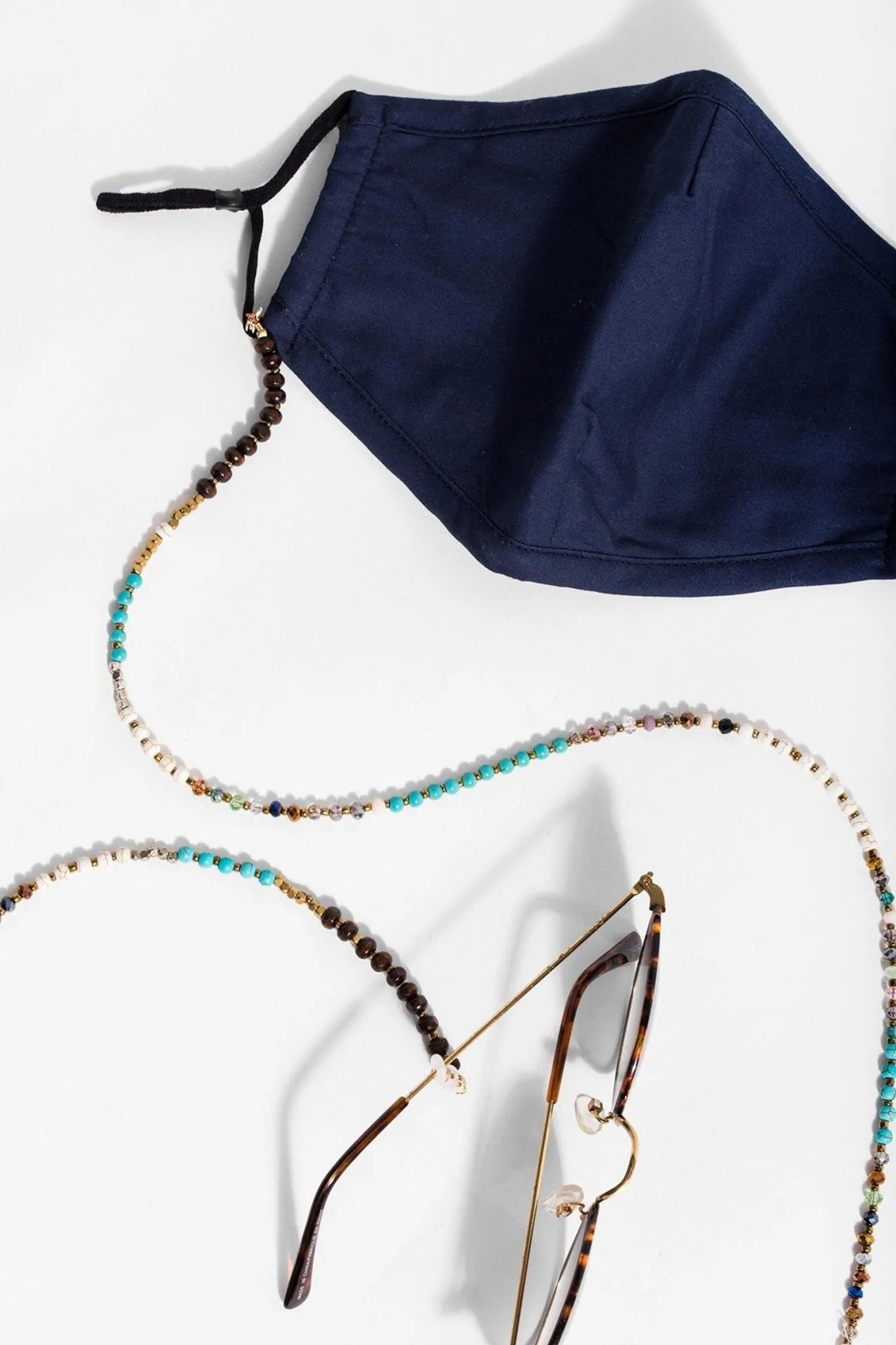 Handmade Beaded Convertible Mask Chain - Adjustable Lanyard for Glasses & Face Masks - Stylish & Comfortable for Everyday Wear, Travel & Work