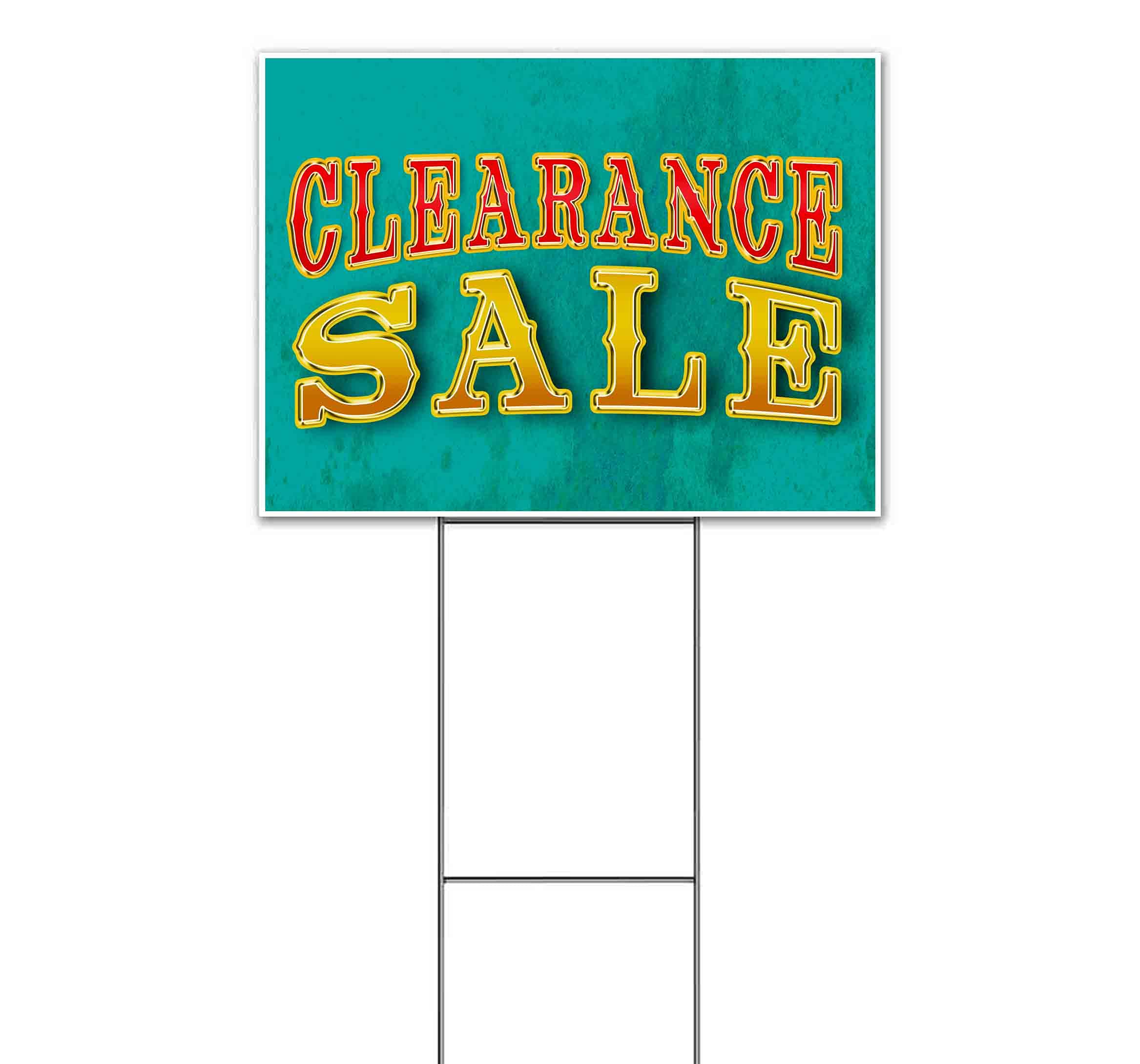 18x24 Inch Clearance Yard Signs with Metal Step Stakes - Bulk Discounts & Multi-Pack Options for Advertising, Events & Business Promotions (Made in USA)