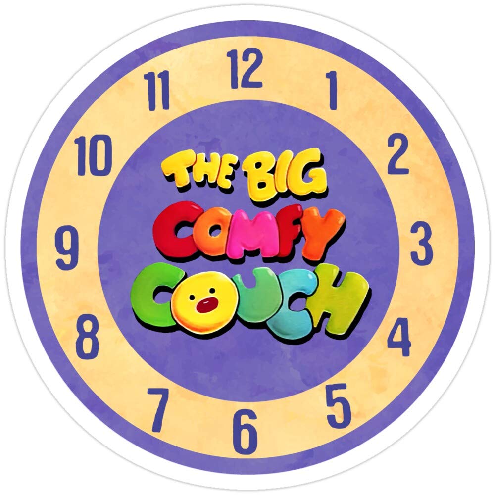 The Big Comfy Couch Clock Stickers - 3PC Funny Vinyl Decals for Laptop, Phone, Car, Guitar & Fridge - Cute TV Show Inspired Stickers for Kids Room Decor, Office & School Supplies