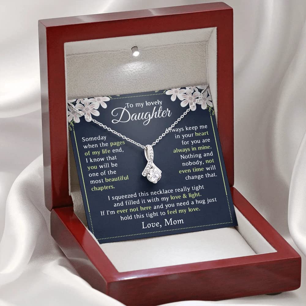 Mom to Daughter Necklace - Personalized Gift for Daughter from Mother with Message Card & Gift Box - Perfect for Birthdays, Graduation, Christmas & Special Occasions