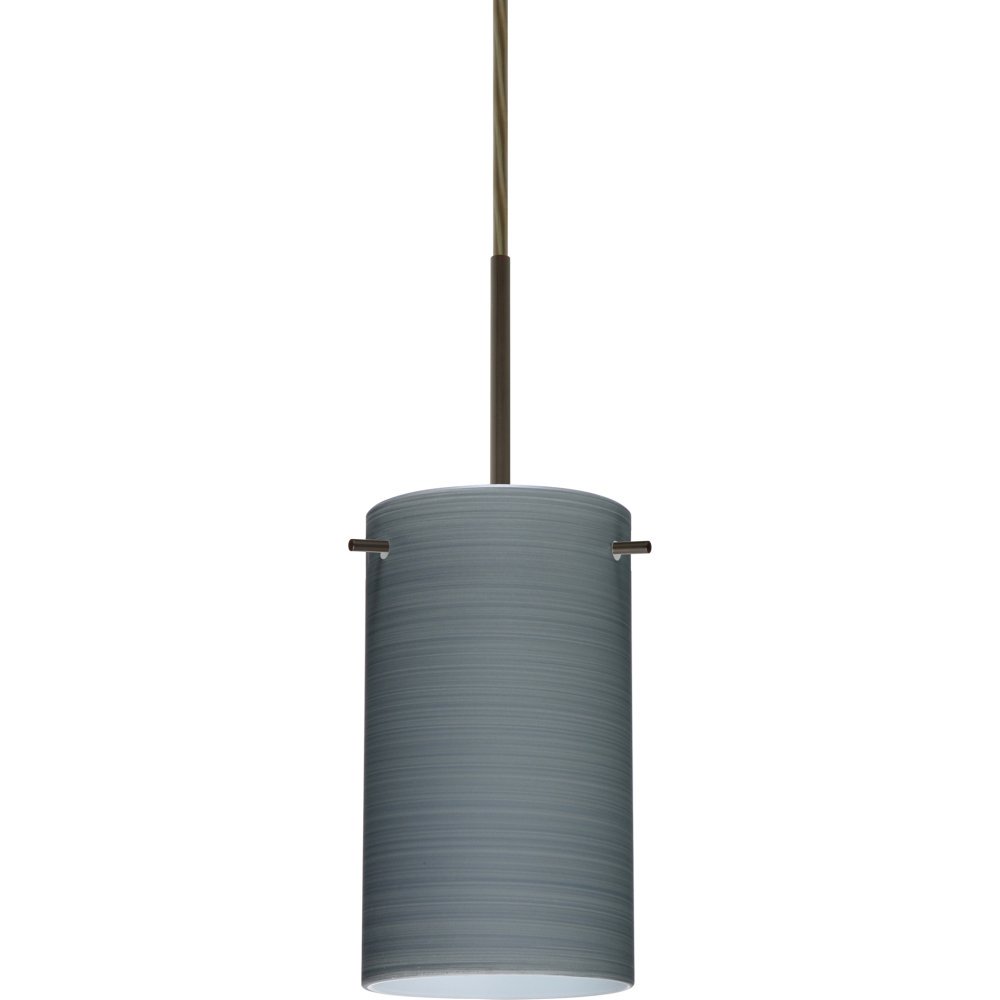 Stilo Collection 1BT-4404TN-BR Modern Bronze Pendant Light - Contemporary One-Light Fixture with Dark Finish for Dining Room, Kitchen Island or Entryway Lighting