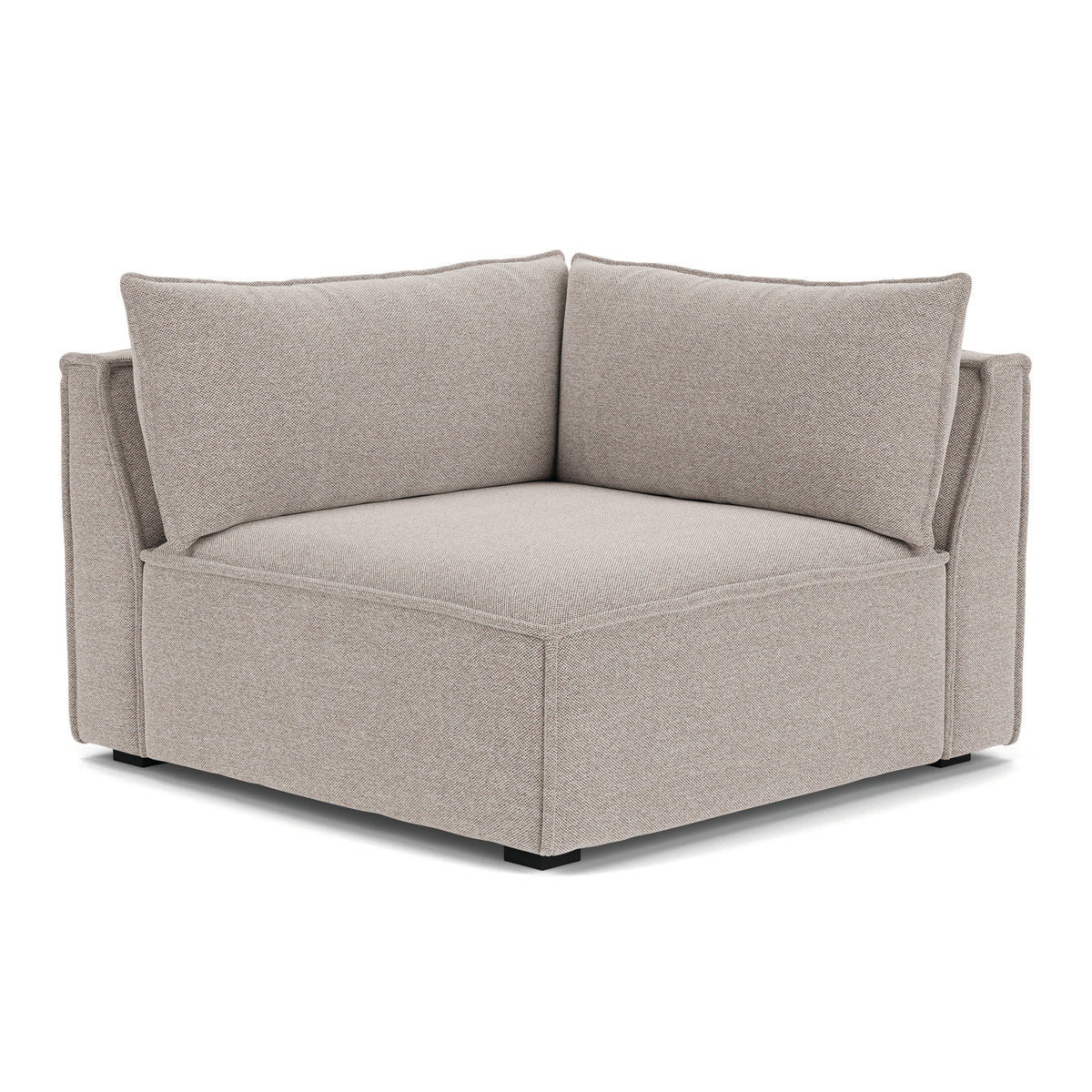 Daphne Fabric 1-Seater Right Corner Modular Sofa - Compact Sectional Couch for Small Spaces, Living Rooms & Apartments