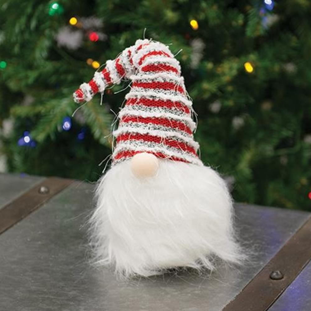 Festive Santa Gnome Plush Toy with Striped Hat - Christmas Home Decor, Holiday Gift for Kids & Adults, Perfect for Tree Ornaments, Stocking Stuffers & Seasonal Decorations
