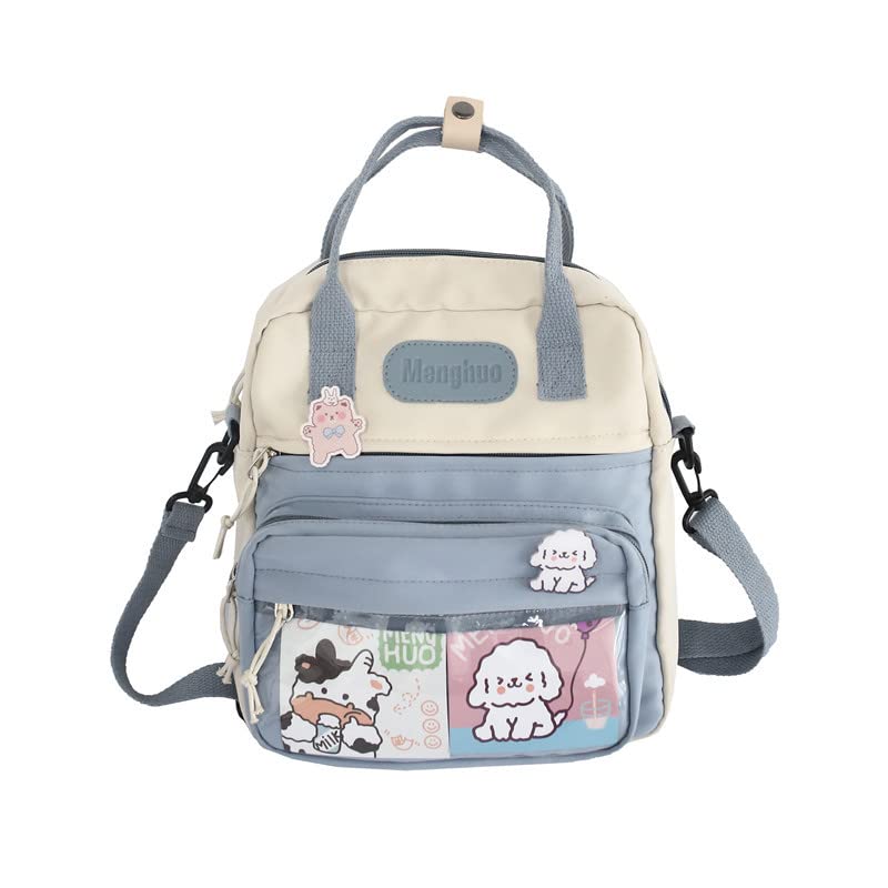 Cute Mini Crossbody Bag for Girls - Kawaii Small Shoulder Purse with Pins & Pendant, Y2K Aesthetic Fashion Accessory | Perfect for School, Travel & Everyday Use
