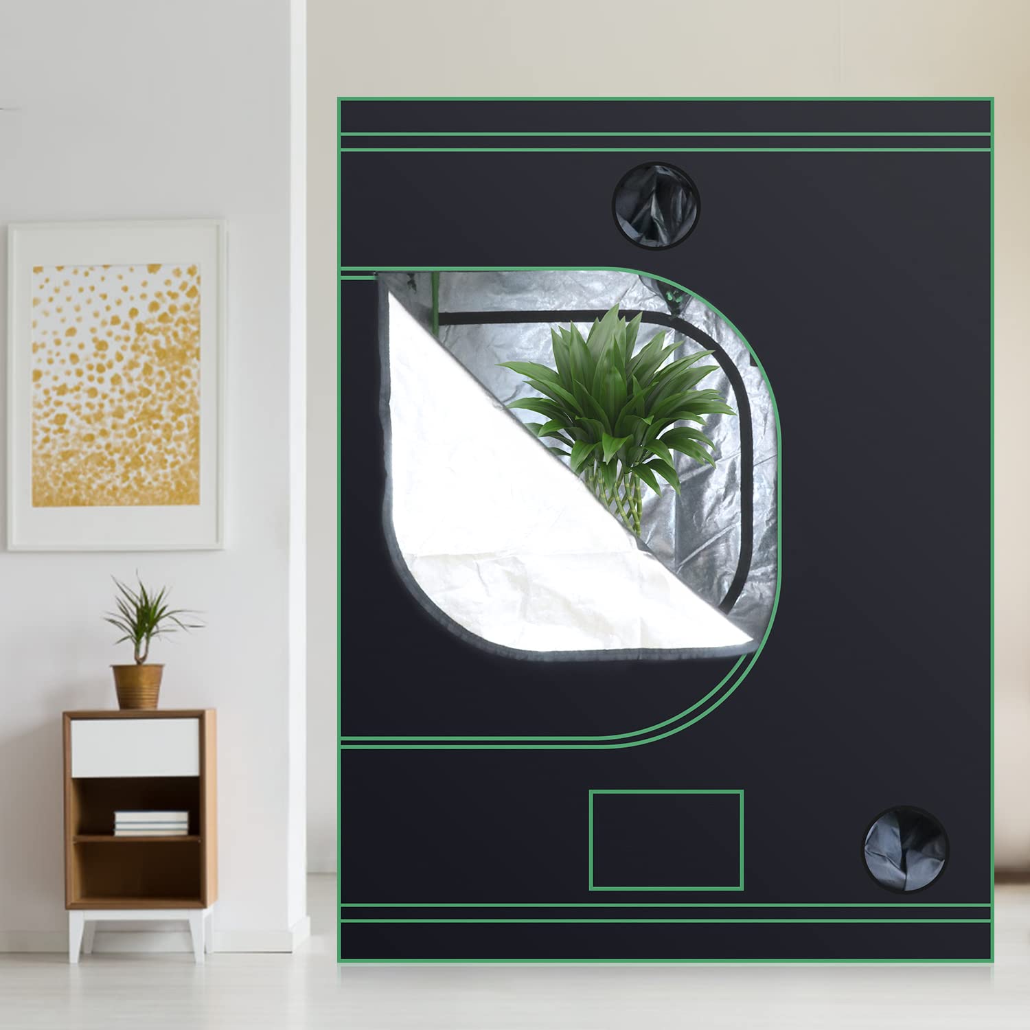 600D Mylar Reflective 60x60x80 Inch Hydroponic Grow Tent - Indoor Plant Greenhouse with Observation Window & Removable Floor Tray for Vegetables, Flowers, Herbs | Perfect for Home Gardening, Indoor Farming, and Hydroponic Systems