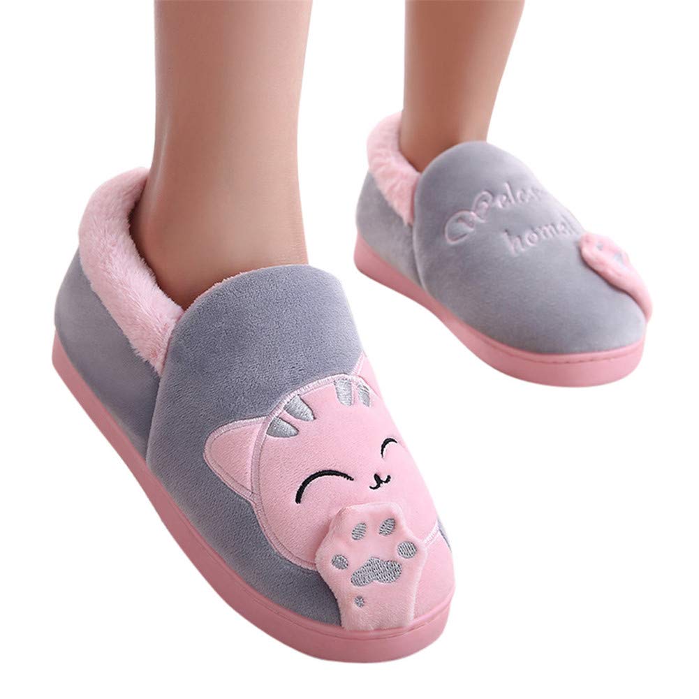 Women's Cozy Knit Cat House Slippers - Non-Skid Indoor/Outdoor Warm Fuzzy Slippers for Girls & Women | Perfect for Home, Lounge, and Winter Comfort