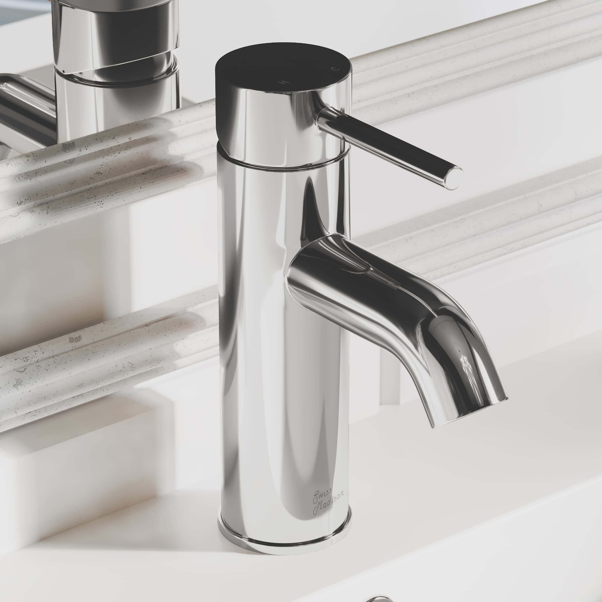 Chrome Ivy Single Hole Single Handle Bathroom Faucet - Modern Water-Saving Design for Sink, Vanity, and Powder Room