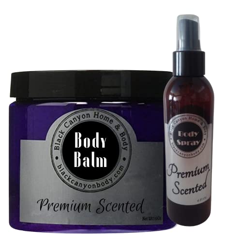 Black Canyon Tropical Amber Scented Natural Body Balm & Spray Set - Moisturizing Skincare Gift for Women, Perfect for Spa Day & Relaxation at Home