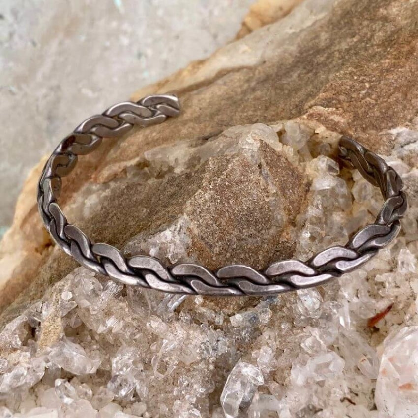 Vintage Hand Woven Sterling Silver Cuff Bracelet for Women - Elegant Boho Jewelry Gift for Wedding, Party & Everyday Wear