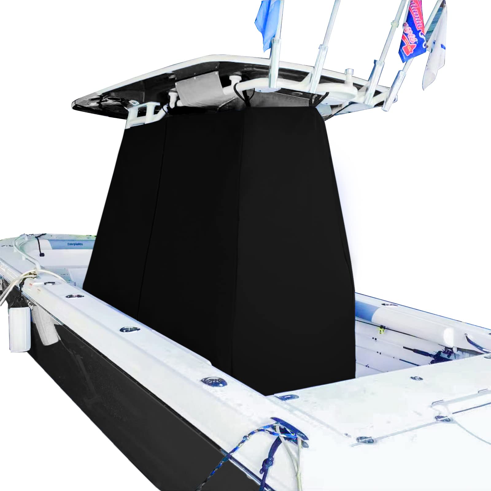 Universal T-Top Center Console Boat Cover - Waterproof Protective Cover for Center Console & Helm Seat, Fits 59
