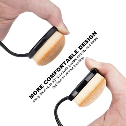 Zusaca Portable Toothbrush Style Foundation Brush - Soft Bristle BB Cream Brush for Flawless Makeup Application, Beginner-Friendly & No Powder Waste | Perfect for Travel & Everyday Makeup Routine