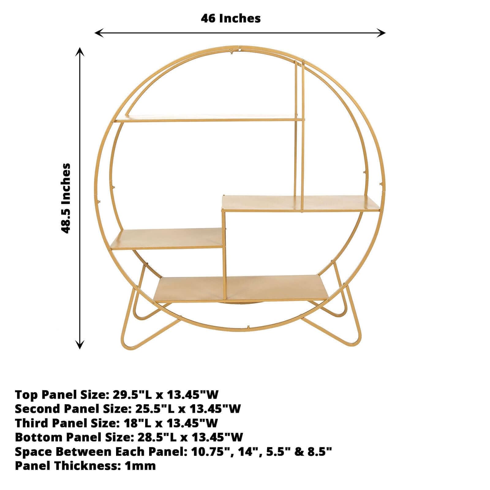Efavormart 4ft Large Gold Metal Round Cake Stand - Elegant Dessert Display, Wedding Arch Backdrop, Balloon Rack & Modern Bookcase - Perfect for Wedding Receptions, Birthday Parties & Home Decor