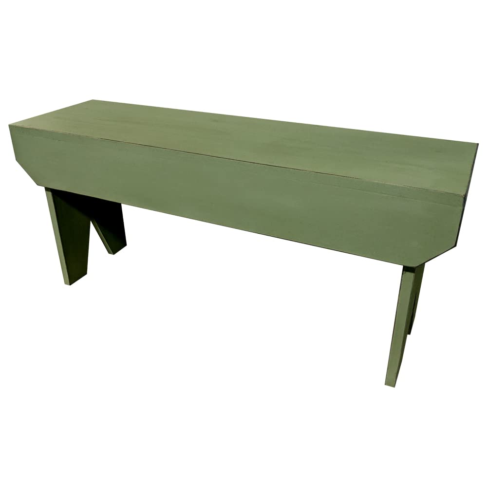 Sawdust City 3ft Wooden Bench - Old Sage Finish | Rustic Outdoor & Indoor Seating for Patio, Garden, and Entryway