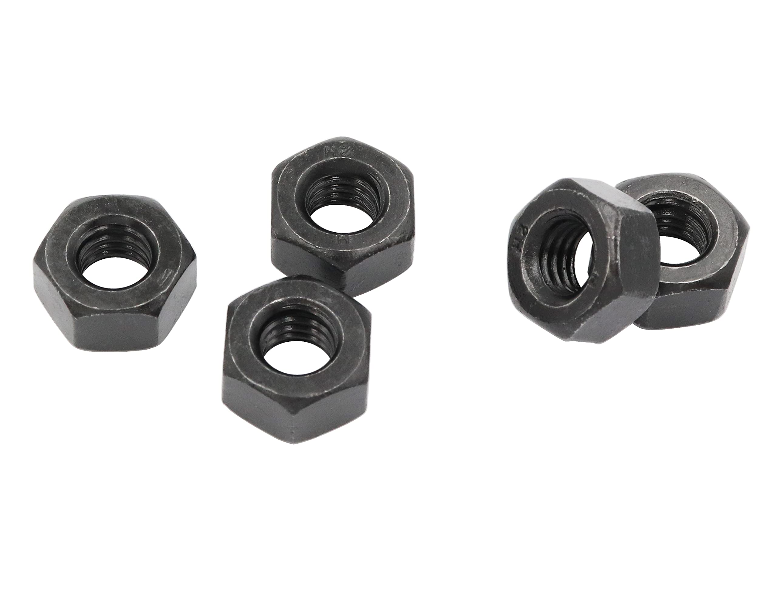 40pcs Heavy Hex Nuts 5/16-18 Coarse Thread, Grade 45 Steel Black Finish - Ideal for Automotive, Machinery, and Construction Applications