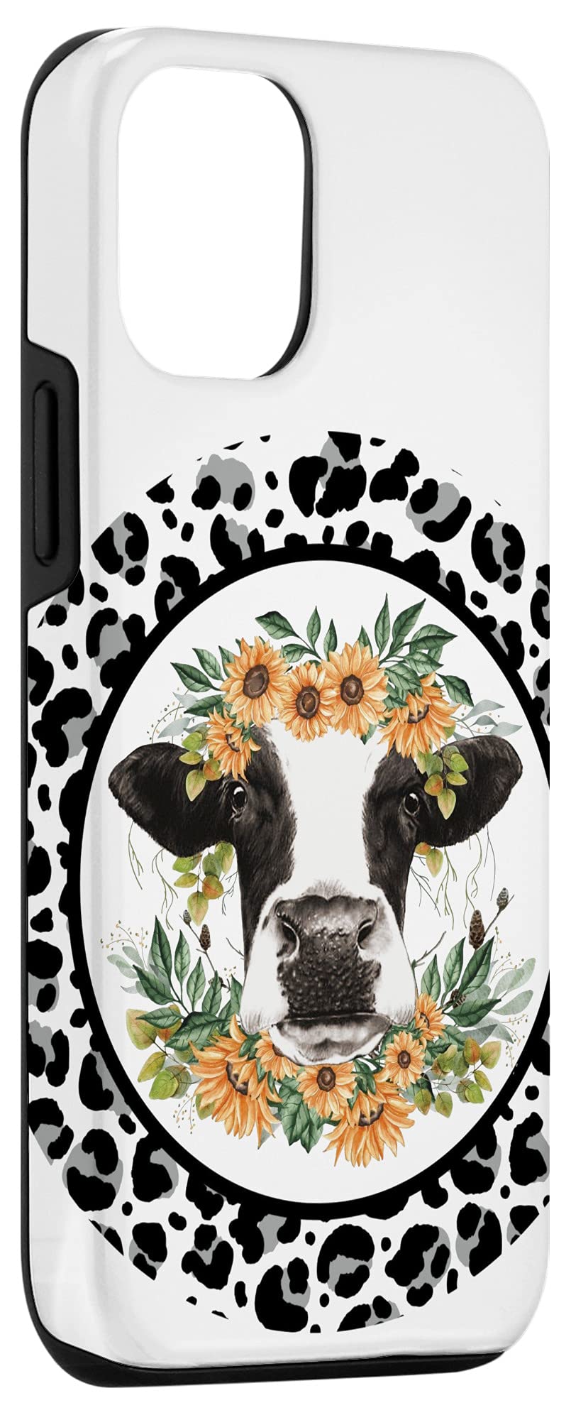 Funny Western Cow & Sunflower iPhone 12/12 Pro Case for Women - Boho Country Style Design, Perfect for Farm Lovers & Country Music Fans