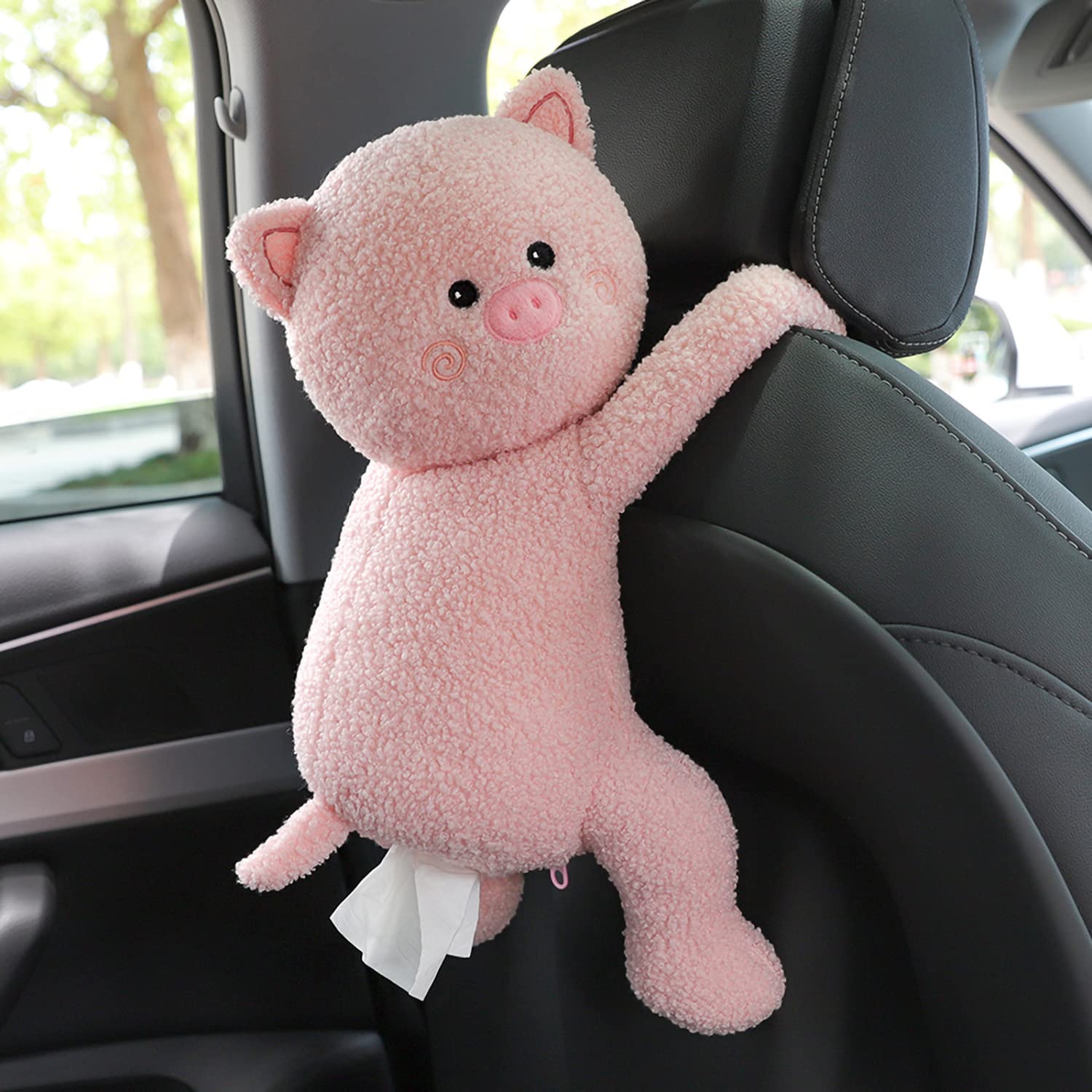 Soft Plush Elephant Tissue Box Cover - Decorative Holder for Car, Home, Bathroom Vanity & Office Desk | Cute Animal-Themed Tissue Organizer for Nightstands, Countertops & Workspaces