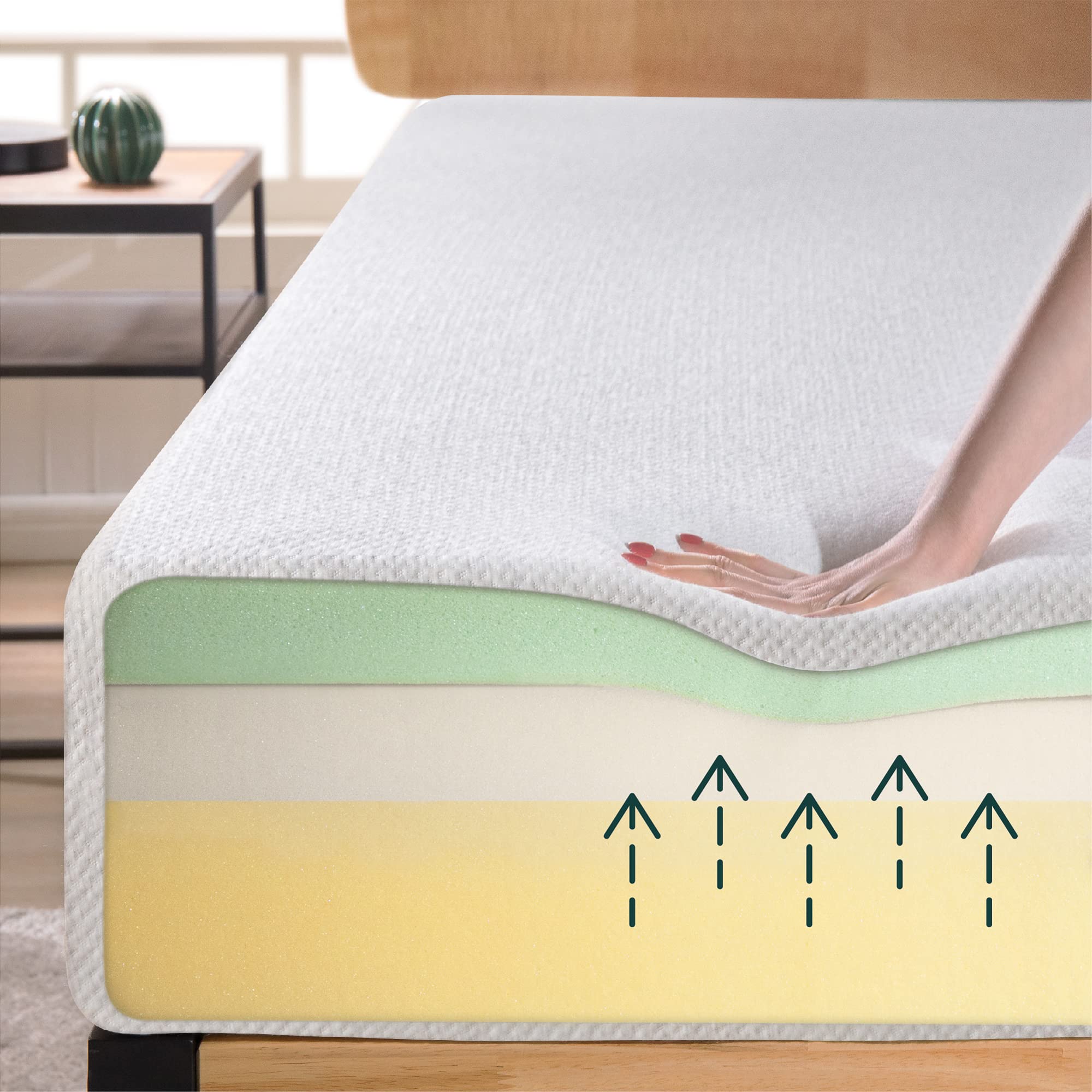 ZINUS 8 Inch Ultima Memory Foam Mattress, Short Queen Size for RVs, Campers & Trailers - Pressure Relieving Bed in a Box, CertiPUR-US Certified, White - Perfect for Travel Trailers, Motorhomes & Small Bedrooms
