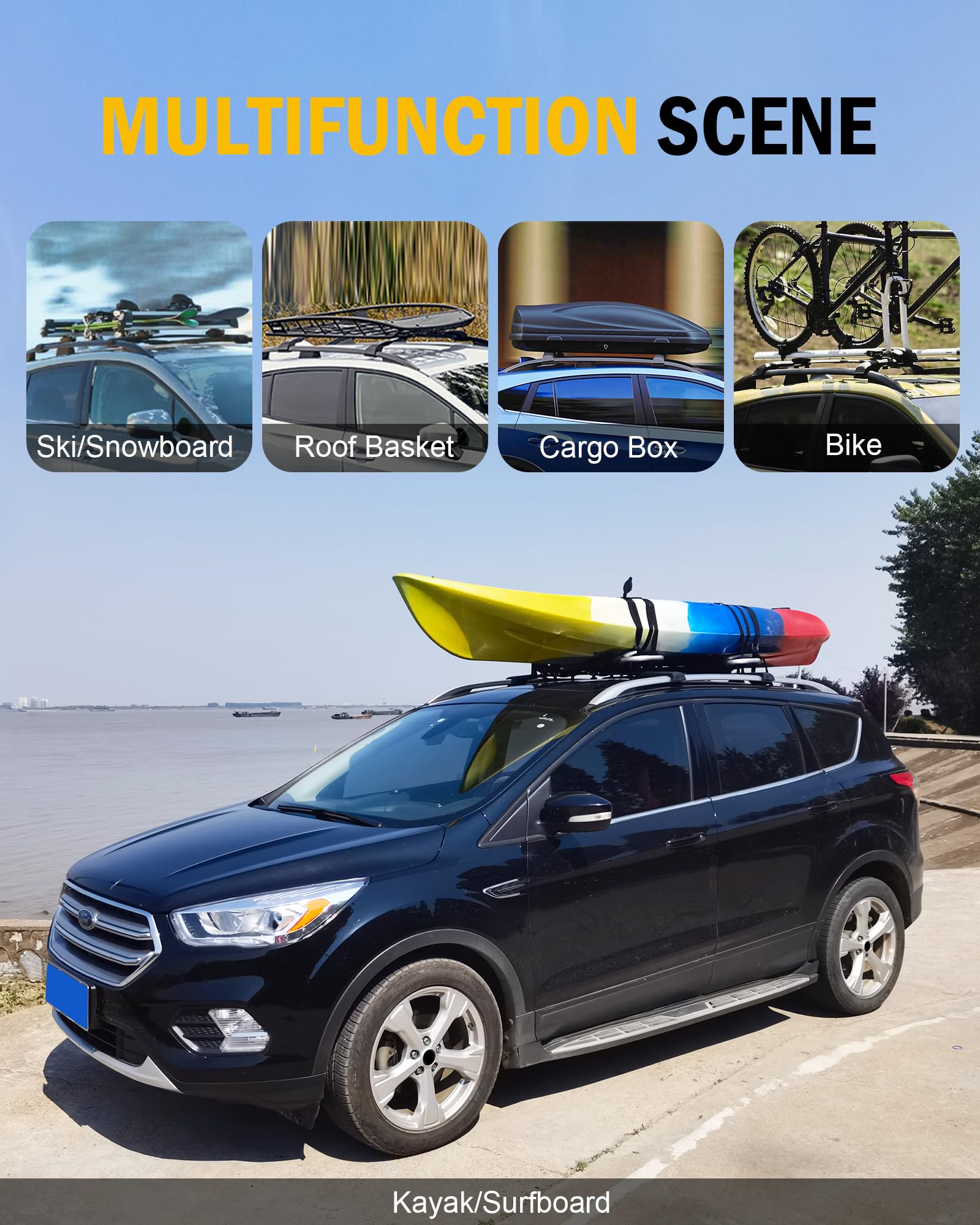 Heavy Duty Roof Rack Cross Bars for Jeep Renegade (2015-2023) - Universal Luggage Cargo Carrier with Side Rails | Perfect for Camping, Road Trips & Outdoor Adventures