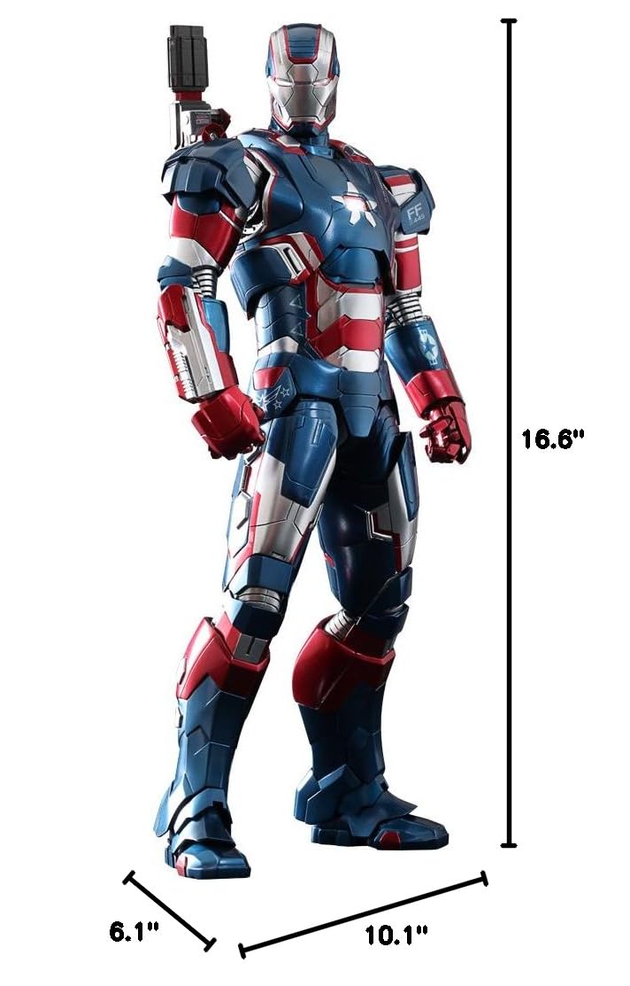 Iron Patriot Iron Man 3 Movie Masterpiece 1/6 Scale Hot Toys Collectible Action Figure - Perfect for Marvel Fans, Display & Collectors