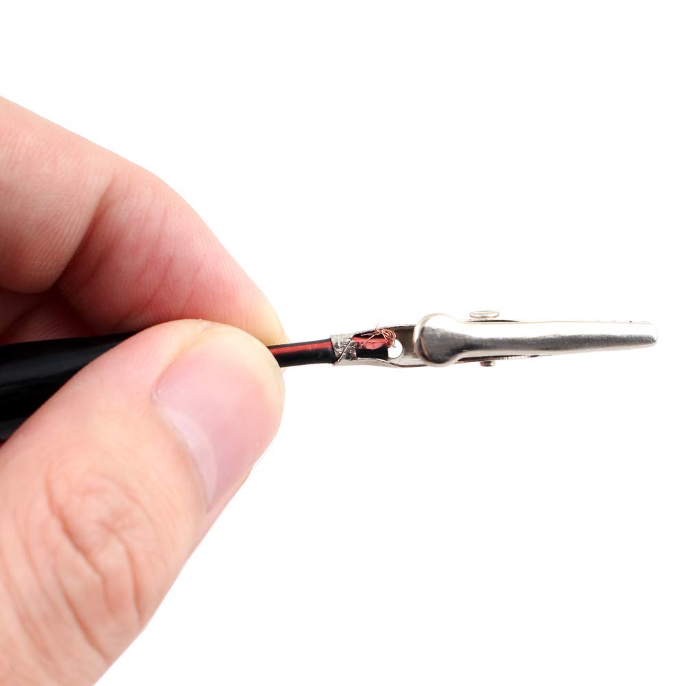 Eiechip Insulated Alligator Clips with Wires - 42 Inch Test Cable, Double-Ended Electrical Clips (Black & Red, 3 Groups) - Perfect for Circuit Testing, DIY Electronics, and Automotive Repairs