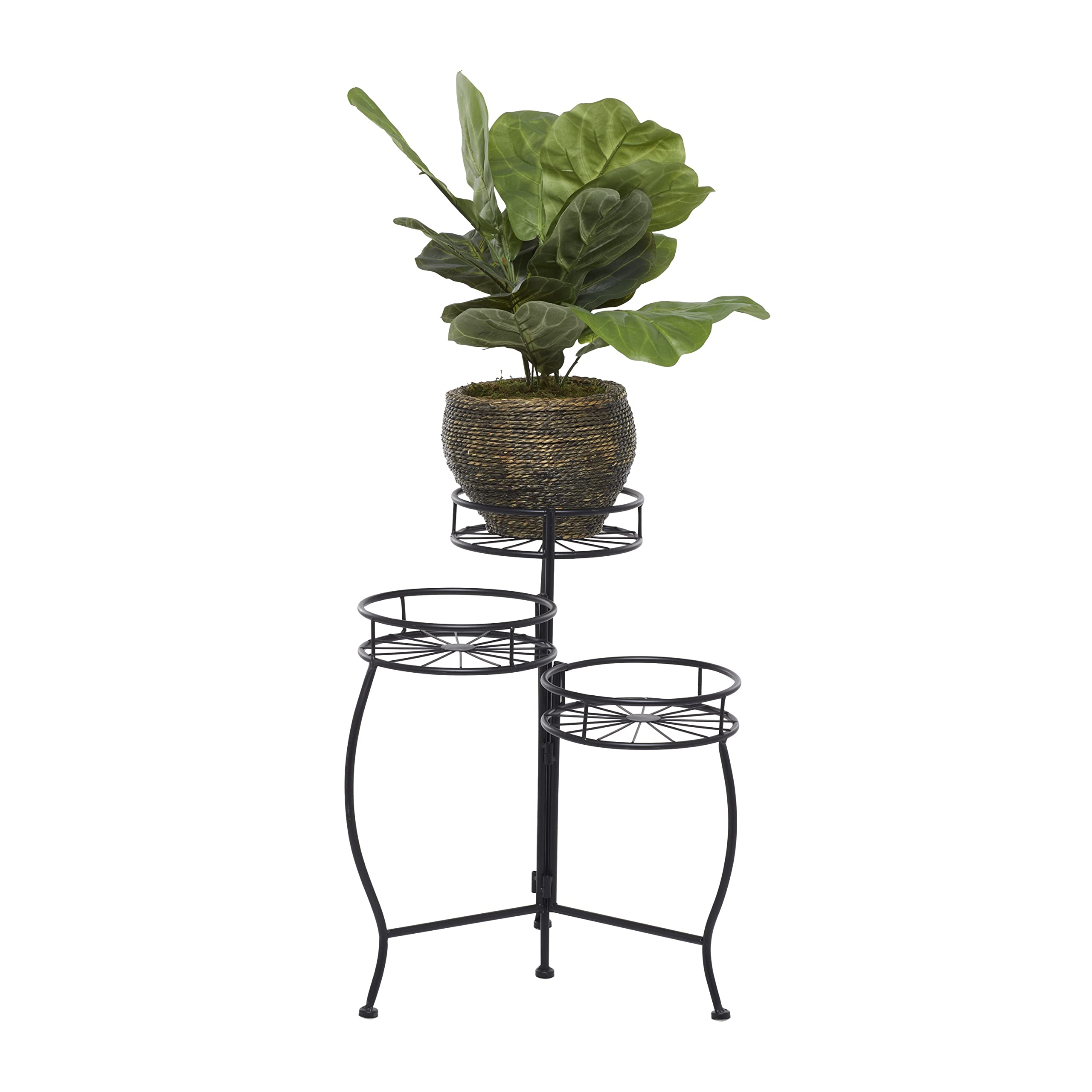 Deco 79 Metal Starburst 3-Tier Plant Stand Shelf for Indoor & Outdoor Use - 18