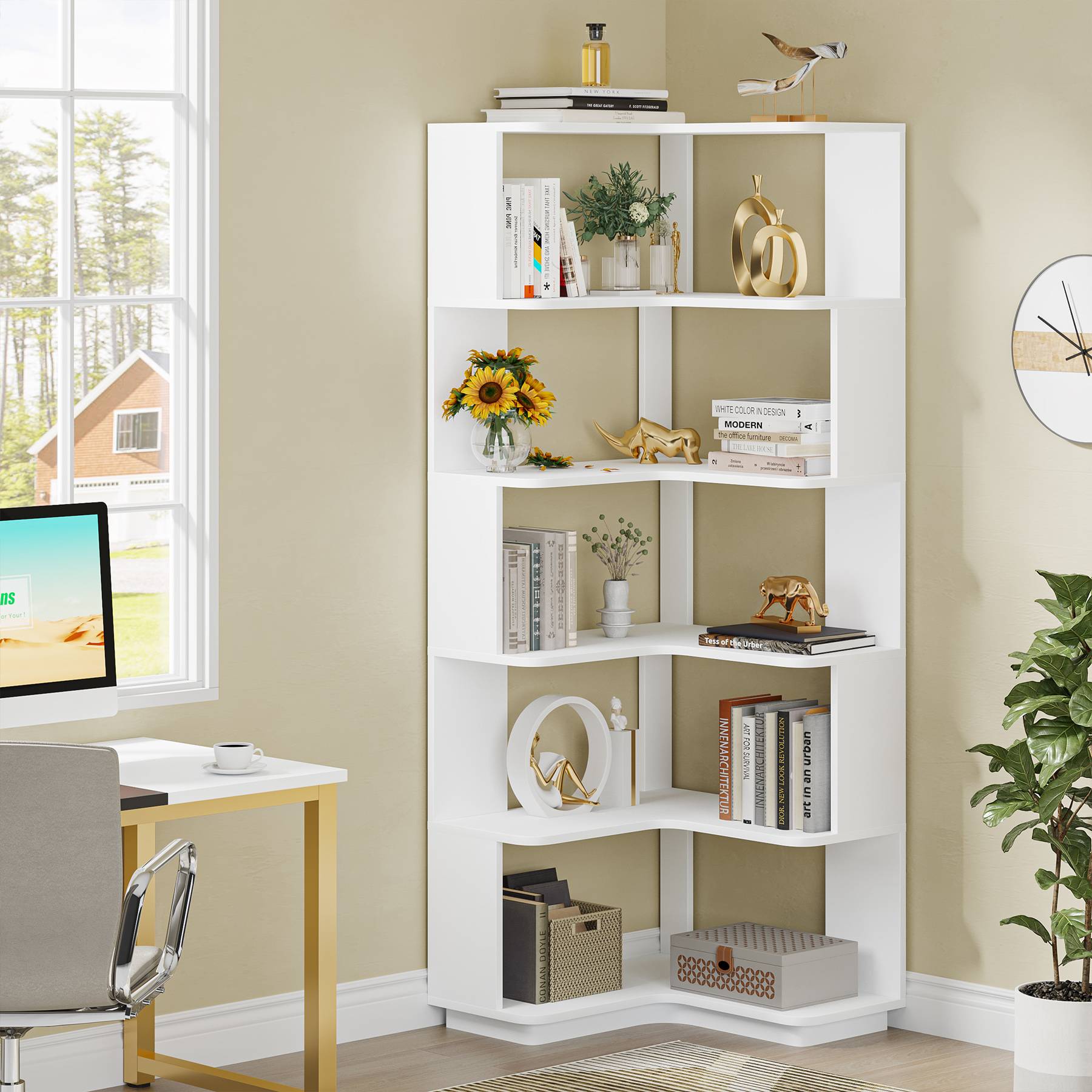6-Tier Corner Bookshelf - 64.96