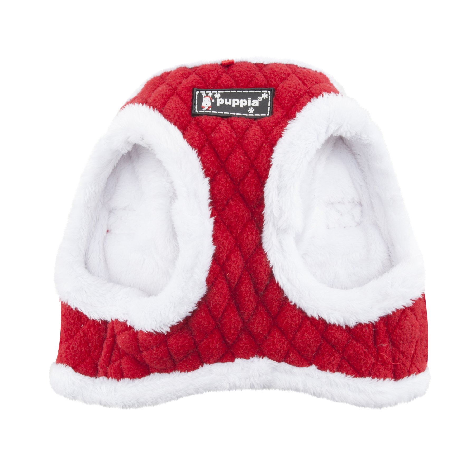 Puppia Blitzen Vest Dog Harness - Step-in Warm Winter Coat for Small & Medium Dogs - Red Small Size - Perfect for Christmas Holidays & Cold Weather Outdoor Walks