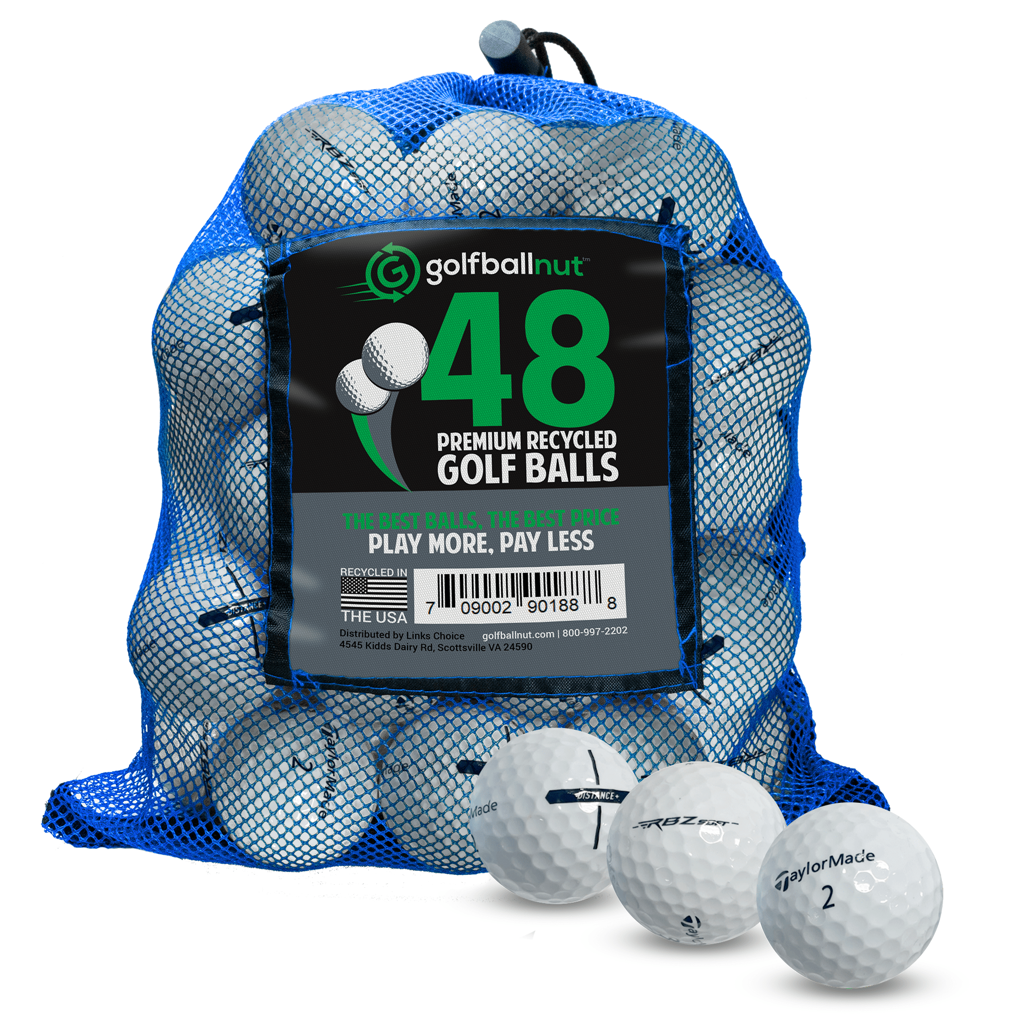 Premium Used TaylorMade Mixed Golf Balls - 50/100 Pack in Durable Mesh Bags | Practice & Driving Range Training | Recycled Golf Balls for Budget-Friendly Play