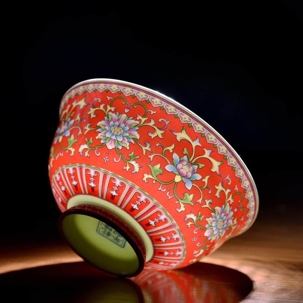 12cm Jingdezhen Ceramic Soup Bowls - Traditional Chinese Rice Bowls for Soup, Noodles & Rice - Elegant Kitchen & Dining Tableware for Home, Restaurant & Gifts