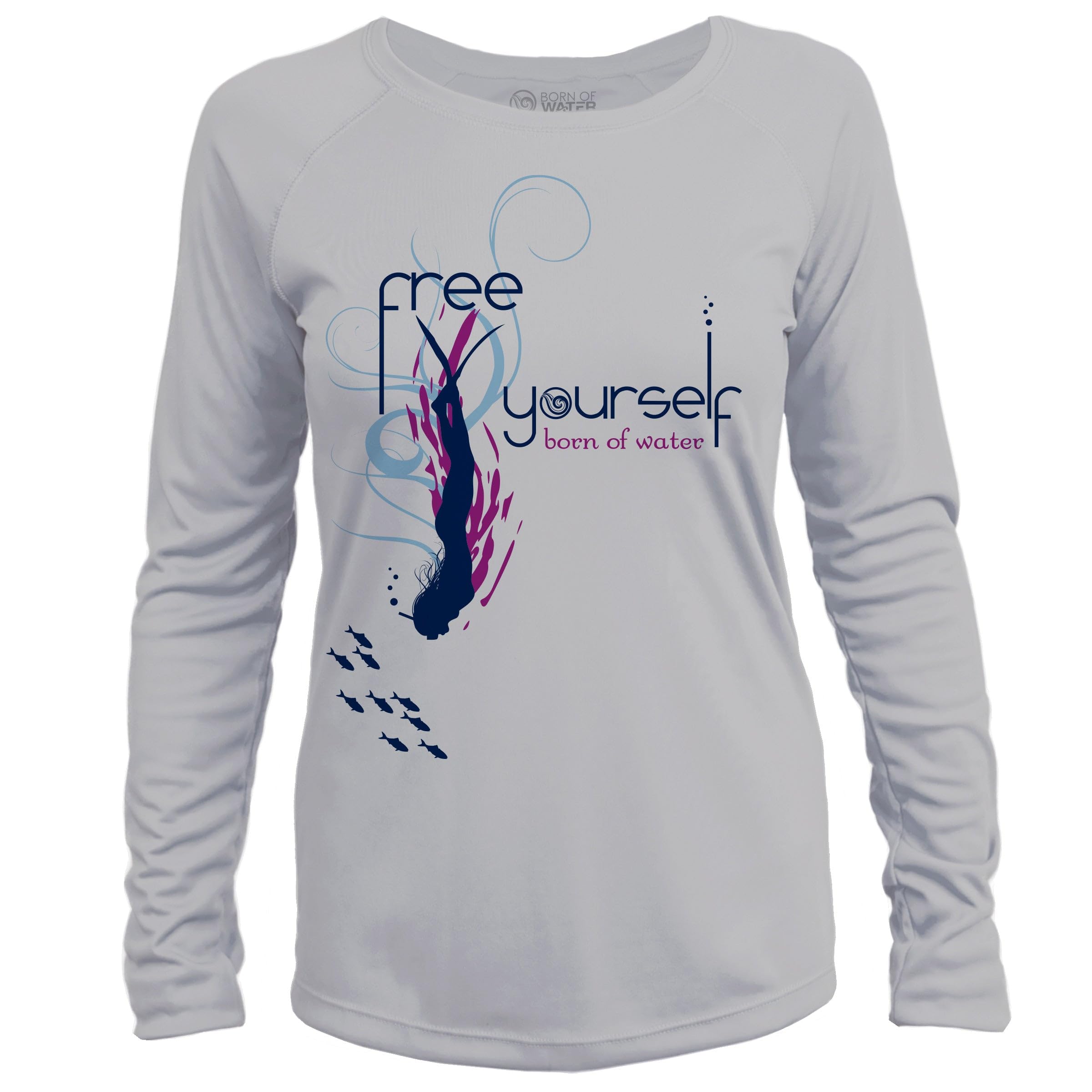 Women’s UPF 50+ Long Sleeve Scuba Diving UV T-Shirt - Quick Dry Rash Guard for Free Diving, Fishing, Swim, Surfing & Beach Activities