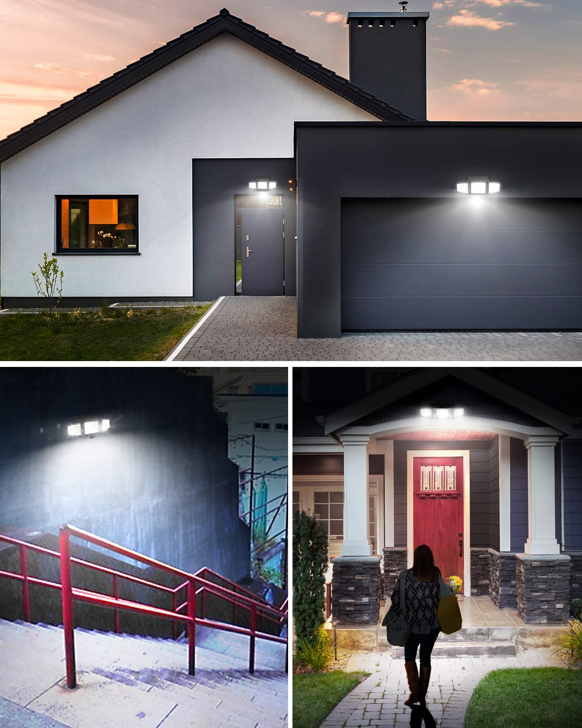 Lepro 1000LM Super Bright Solar Motion Sensor Outdoor Lights - IP65 Waterproof Solar Flood Lights with 270° Wide Angle - Security Lighting for Yard, Garden, Garage, Pathway & Driveway (Ideal for Home Safety & Landscape Illumination)