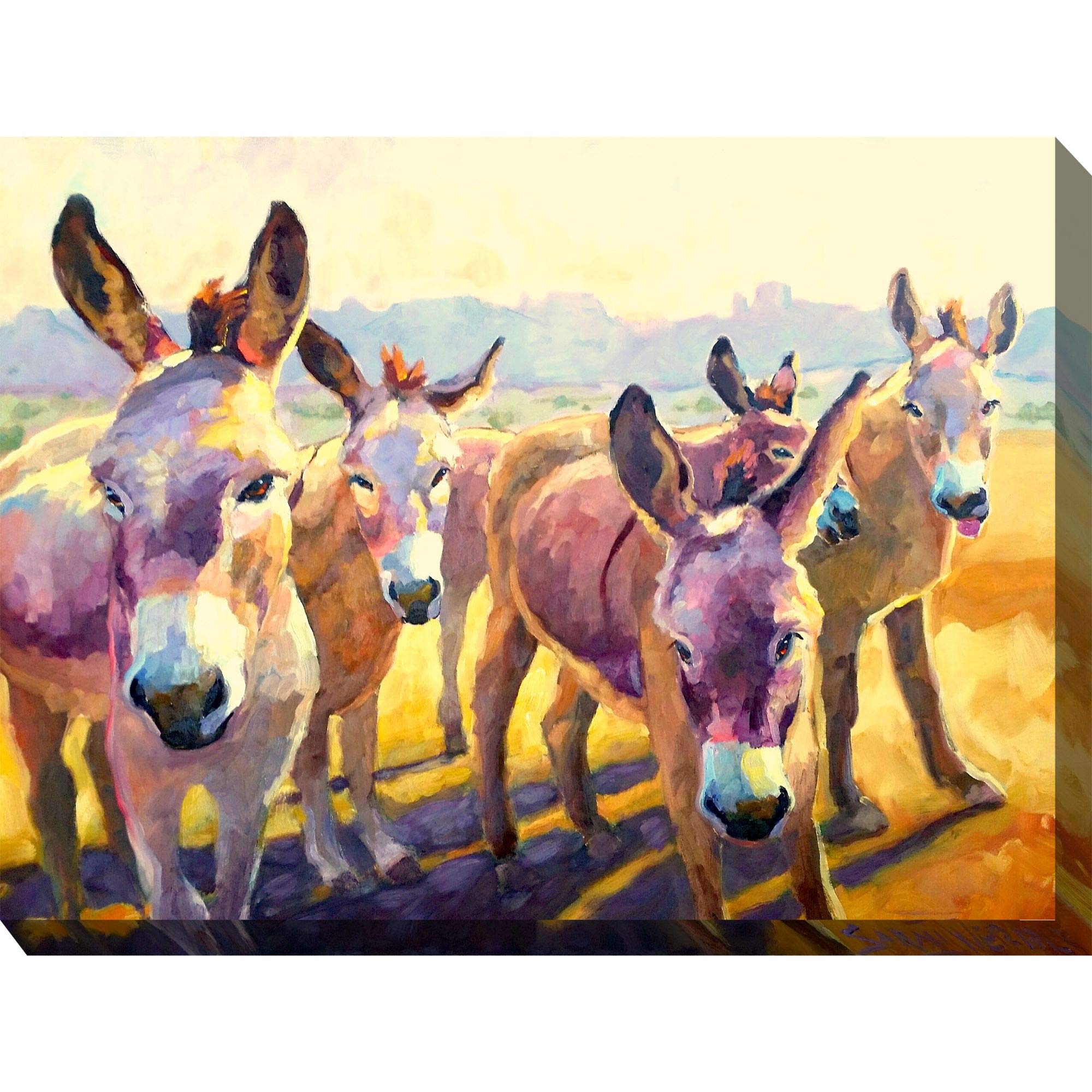Ivory and White Tuffy's Gang Outdoor Canvas Wall Art - 40