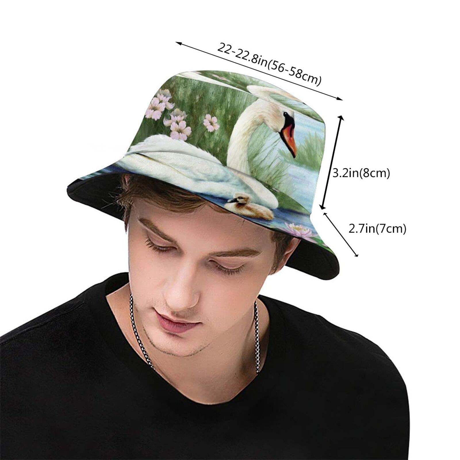 Cute Swan Animal Bucket Hat for Women & Girls - Wide Brim Summer Sun Hat for Beach, Outdoor, and Fashion Accessories