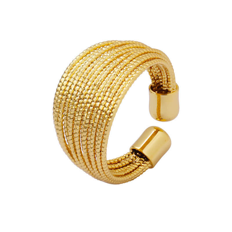 18K Gold Crossover Layered Thumb Ring for Women - Elegant Stackable Jewelry for Everyday Wear | Perfect for Casual Outfits, Office Style & Special Occasions