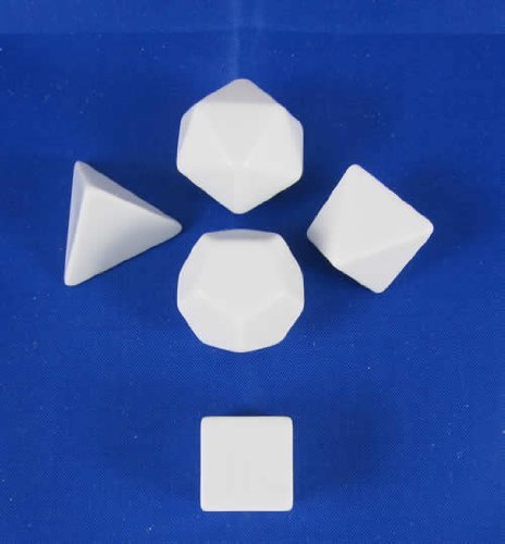 Koplow Games Platonic Solid Dice Set - 5-Piece Polyhedral Dice for D&D, RPG, Board Games & Math Education - Perfect for Tabletop Gaming & Classroom Learning
