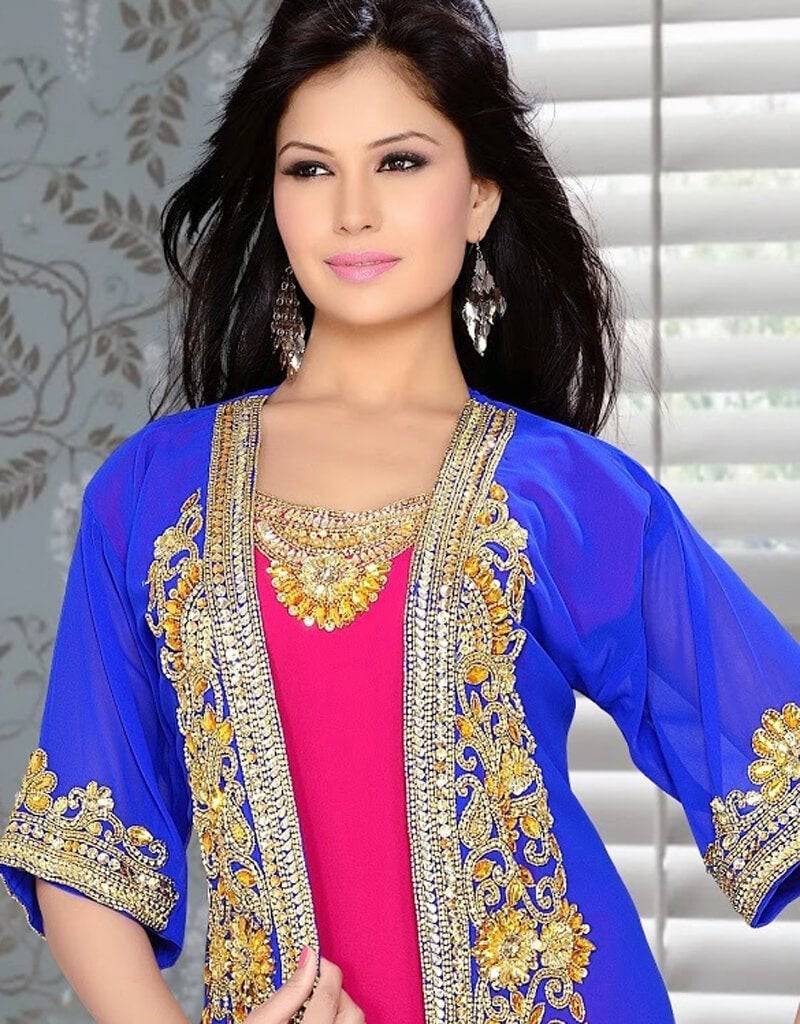 Elegant Charmer Jacket Style Kaftan - Women's Flowy Long Cover Up Dress for Beach, Vacation & Special Occasions