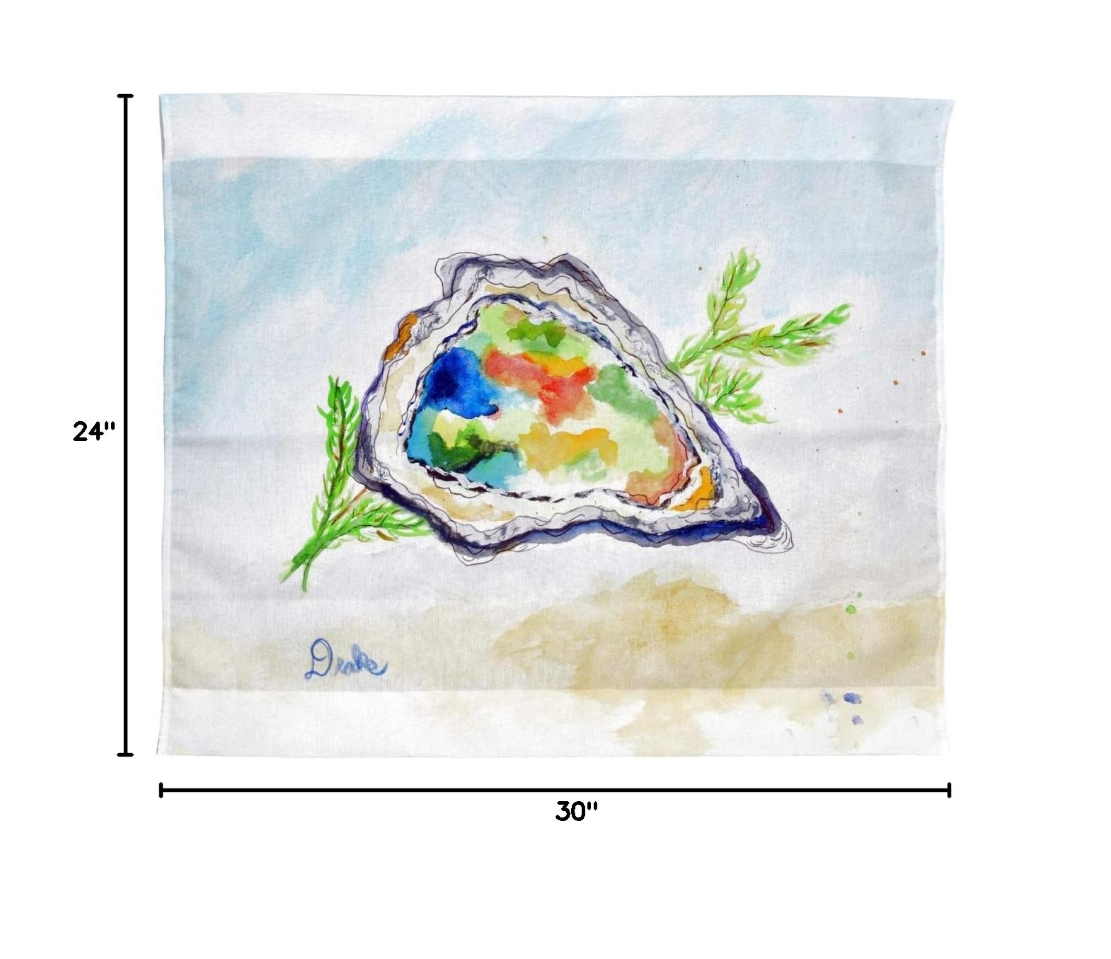 Betsy Drake TP1011 24x30 Inch Vibrant Oyster Wall Art Decor - Perfect for Coastal, Beach House & Boho Home Decor