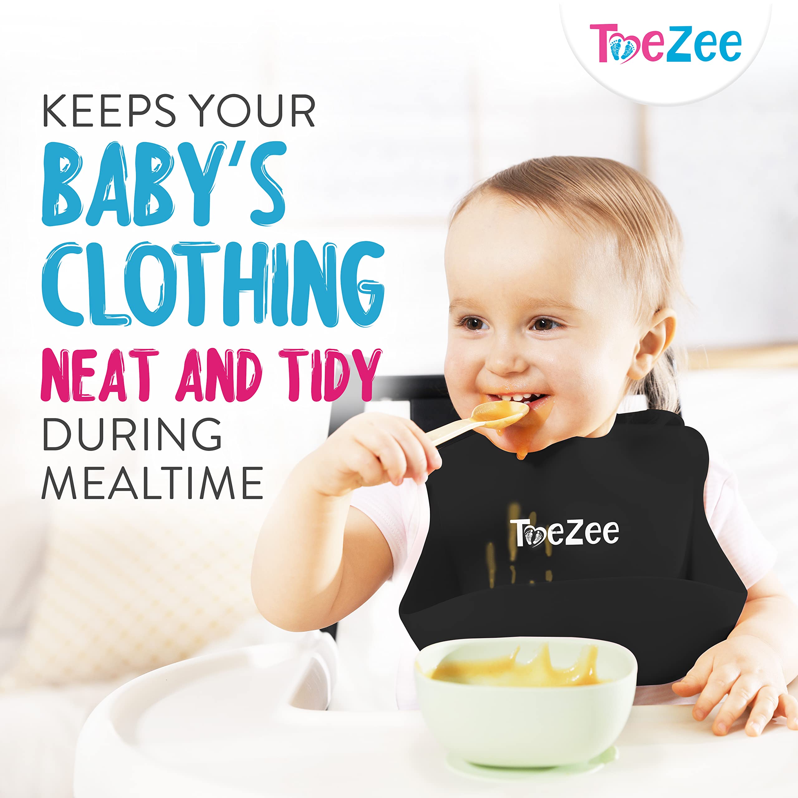 **Baby Silicone Bibs with Wide Food Catcher - BPA-Free, Adjustable & Easy to Clean - Durable & Food-Grade for Mess-Free Feeding - Perfect for Infants & Toddlers at Home or On-the-Go**