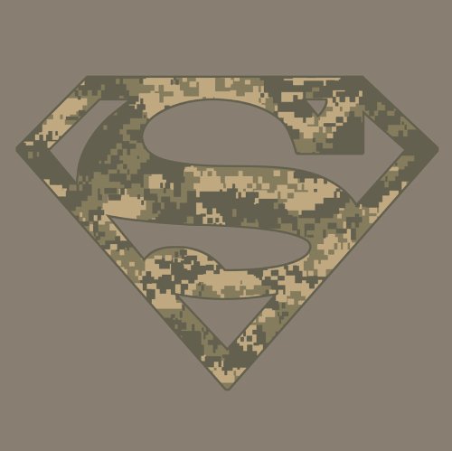 Superman Army Camo Shield Graphic T-Shirt - XXXL Size for Men | Superhero Comic Apparel for Casual Wear & Cosplay