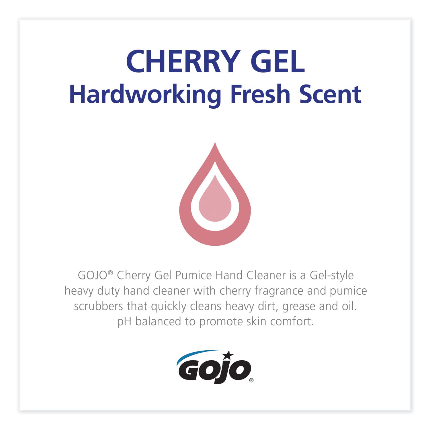 GOJO Cherry Gel Pumice Hand Cleaner - 1 Gallon Heavy Duty Hand Soap with Pumice Scrub, Cherry Scented, Pump Bottle (Pack of 1) – 2358-02 – Ideal for Mechanics, Gardeners & Tough Stain Removal