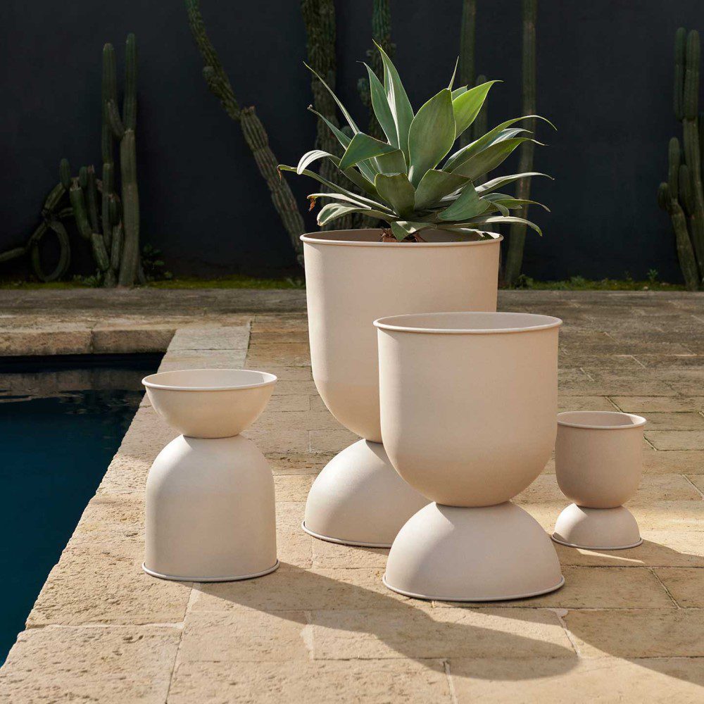 FERM LIVING Hourglass Pot H73cm Large - Modern Cashmere Planter for Home & Office Decor - Perfect for Indoor Plants, Succulents, and Floral Arrangements