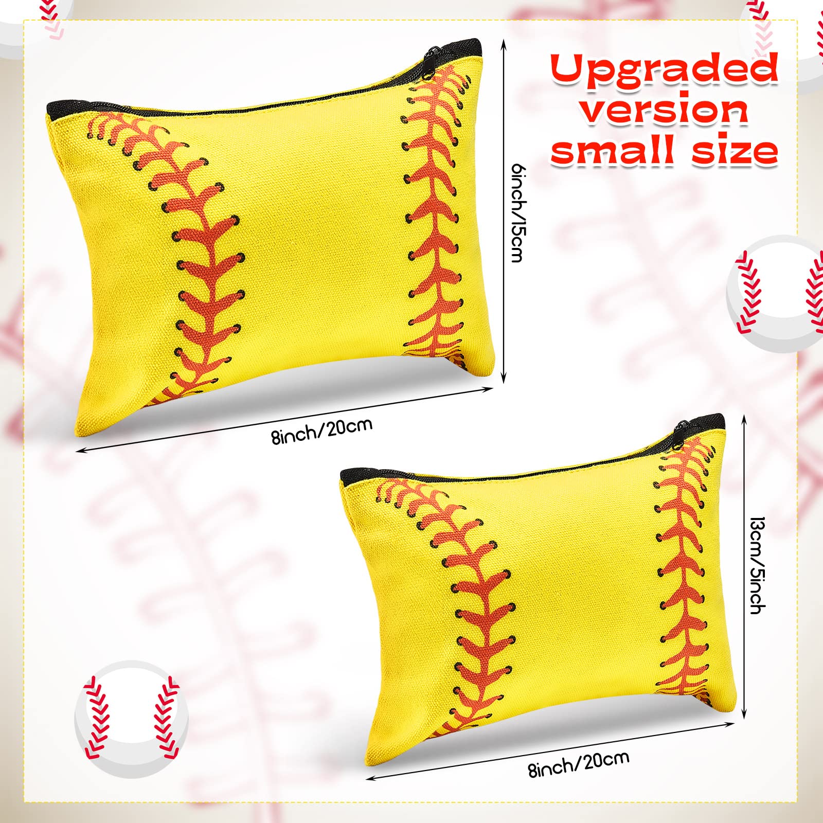 24 Pack Sports Makeup Bags for Women & Girls - Waterproof Canvas Cosmetic Travel Organizer with Zipper - Perfect for Softball Team Gifts, Gym Essentials & Toiletry Storage (Great for Travel, Sports & Daily Use)