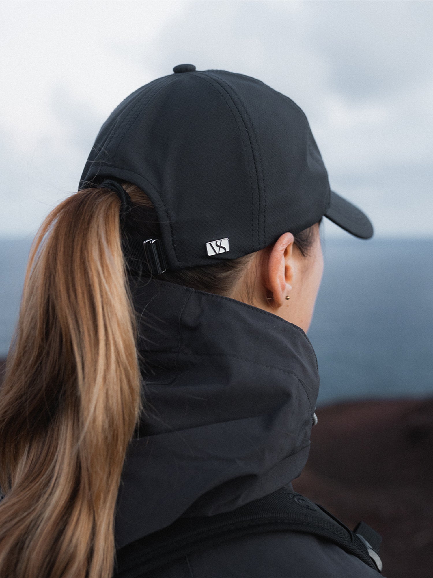 Active Tech Structured Cap for Men - Breathable & Lightweight Baseball Hat for Running, Hiking & Outdoor Sports - Black Adjustable Snapback