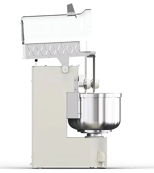 AMPTO Twin Diving Arms Mixer - 123 1/2 lb Dough Capacity, 208-220V/60/1PH Commercial Dough Mixer (Model IBT55INV) - Perfect for Bakeries, Pizza Shops & Commercial Kitchens