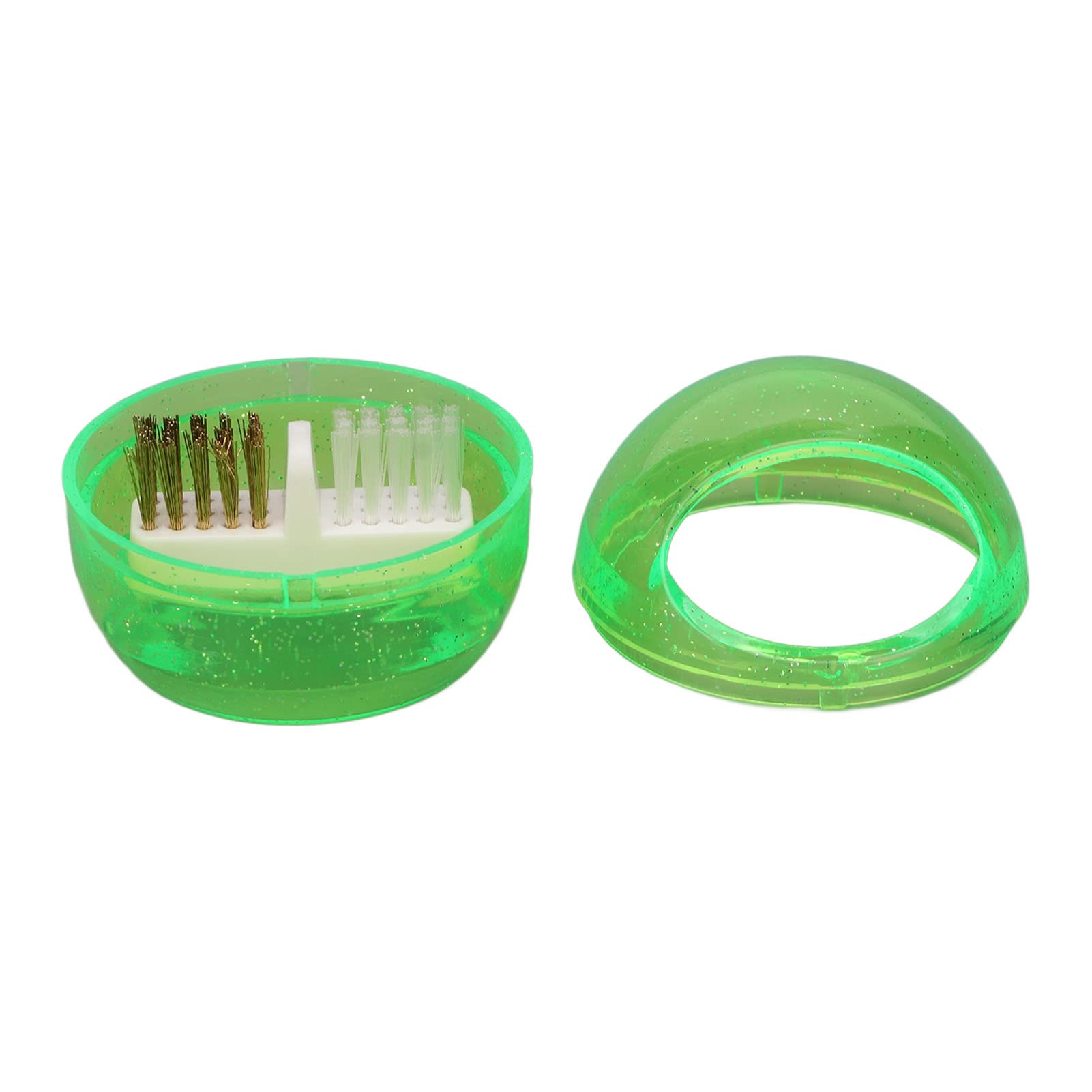Professional Nail Clean Brush Box - Dual Brush Nail Bit Cleaning Kit, Portable Manicure Tool for Home & Travel (Green) | Perfect for Nail Salon, Home Manicure & On-the-Go Nail Care