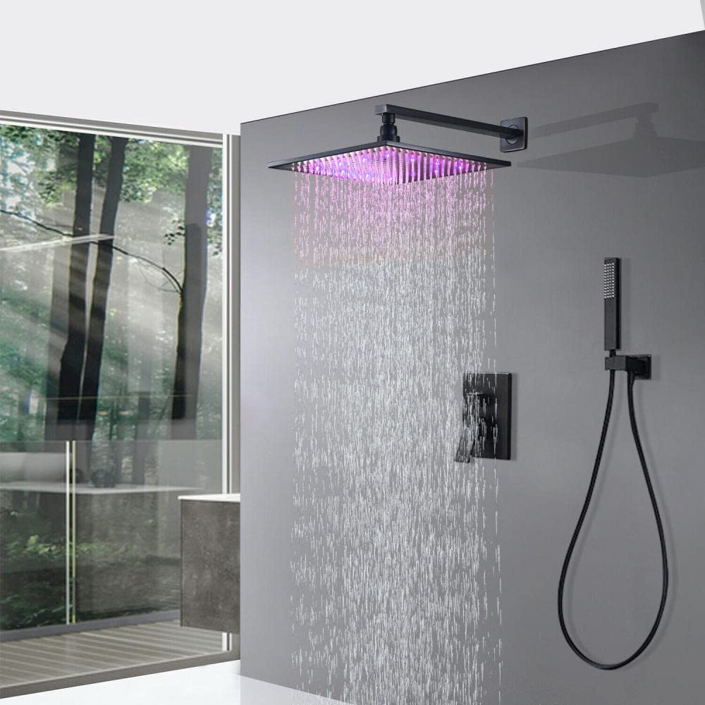 Luxury Brass Rain Shower System - 8 Inch Rainfall Shower Head Combo Set with Wall Mounted Mixer Faucet for Modern Bathroom | Perfect for Spa-Like Experience, Master Bath Renovation & Luxury Home Upgrade