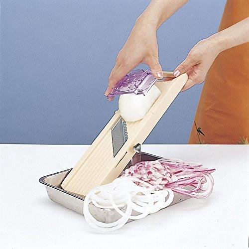 Benriner Japanese Mandoline Slicer for Vegetables & Fruits - Sharp Stainless Steel Blades, Adjustable Thickness, Ivory - Perfect for Salad Prep, Sushi Making & Healthy Cooking