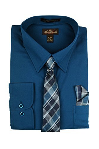 Premium Alberto Danelli Men's Dress Shirt & Tie Set - Formal Long Sleeve Button Down Shirts for Big & Tall Sizes Up to 5XL - Perfect for Business Meetings, Weddings & Office Wear